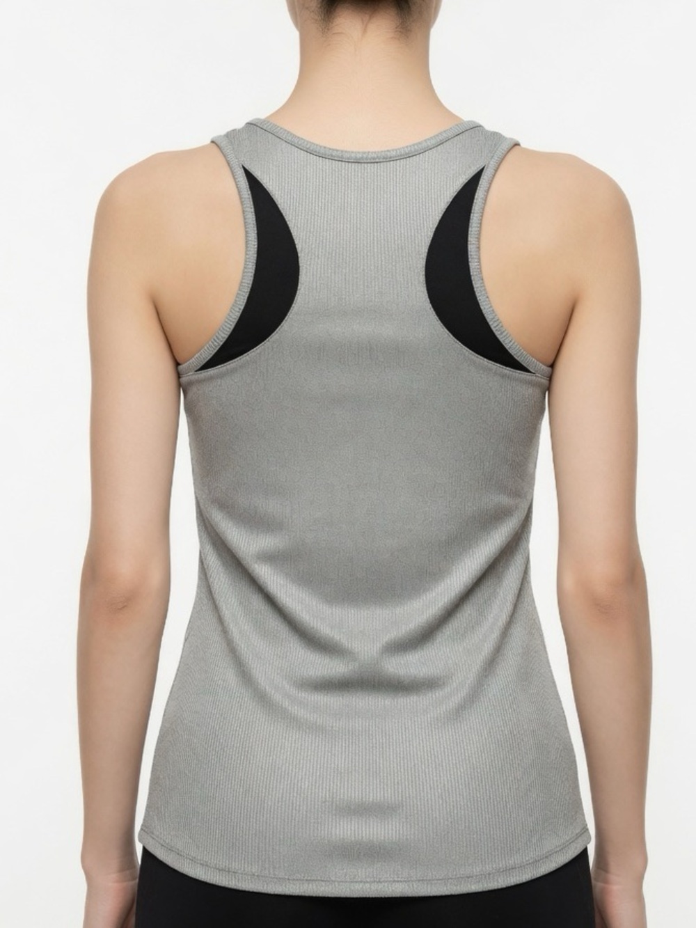 Under Armour Light Gray Ribbed Racerback Tank - Picture 3 of 7